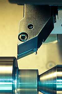 CNC Lathe turning a part